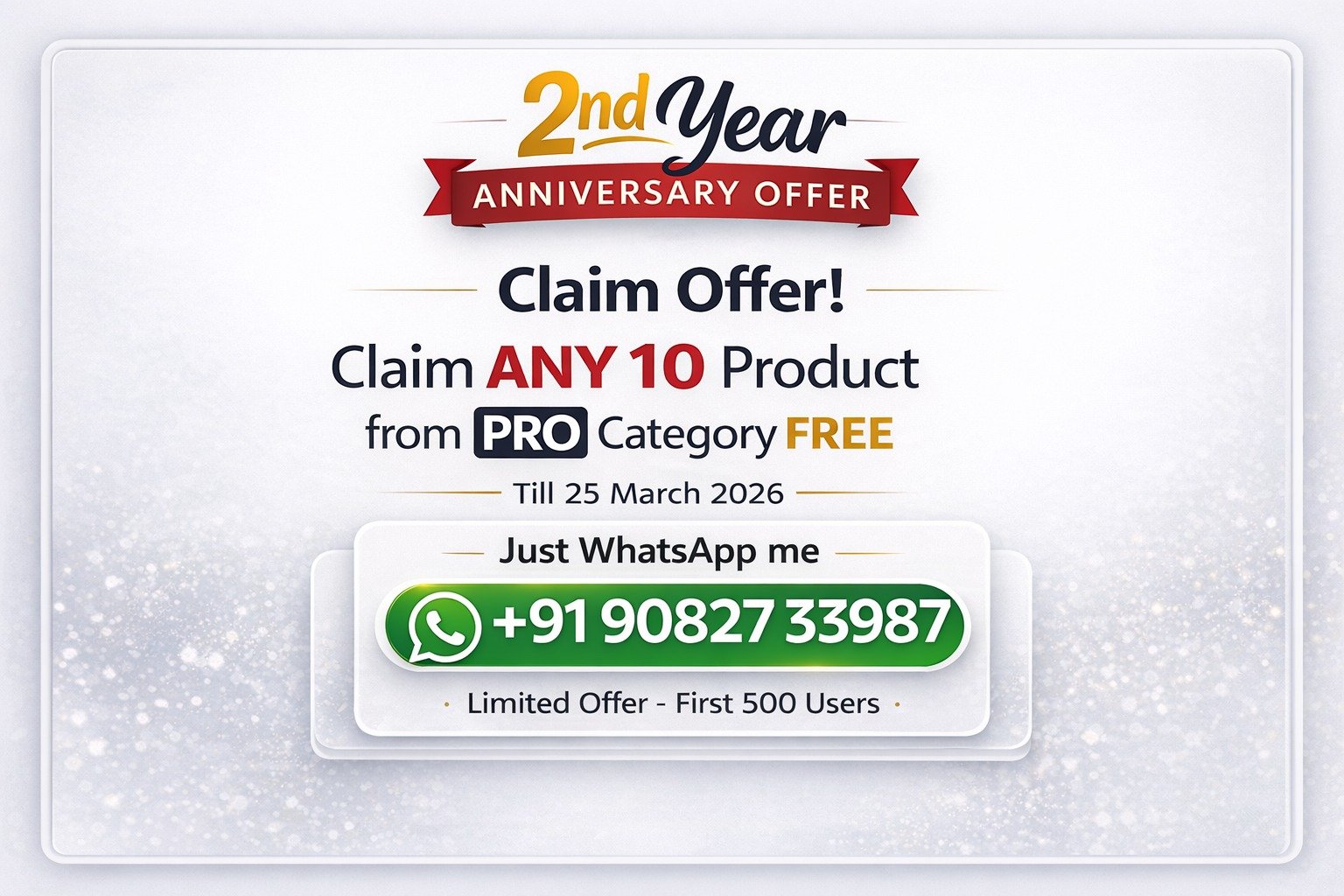 Anniversary Special Offer