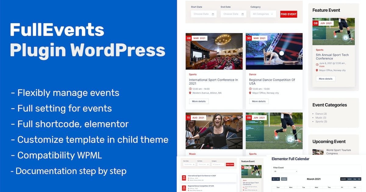 FullEvents (v1.3.3) Event Plugin WordPress