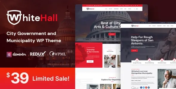 White Hall (v1.5) Municipal and Government WordPress Theme