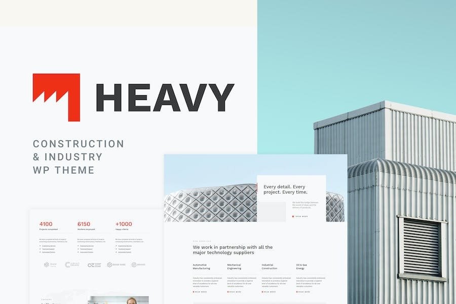 Heavy (v1.2.1) Construction and Industrial WordPress Theme