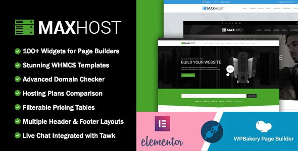 MaxHost v9.10.3 Web Hosting, WHMCS and Corporate Business WordPress Theme
