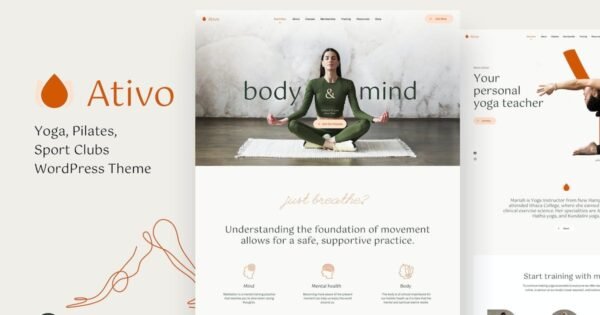 Ativo (v12.2) Pilates Yoga WordPress Theme [Activated]