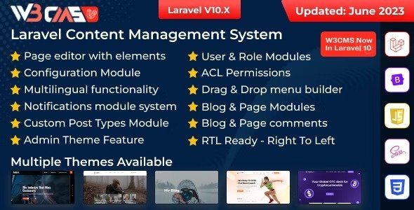 (v2.6) W3CMS-Laravel | Content Management System